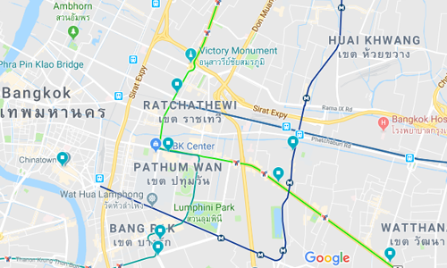 map of the most expensive areas in bangkok to buy a house: Siam, Sukhumvit, and Silom